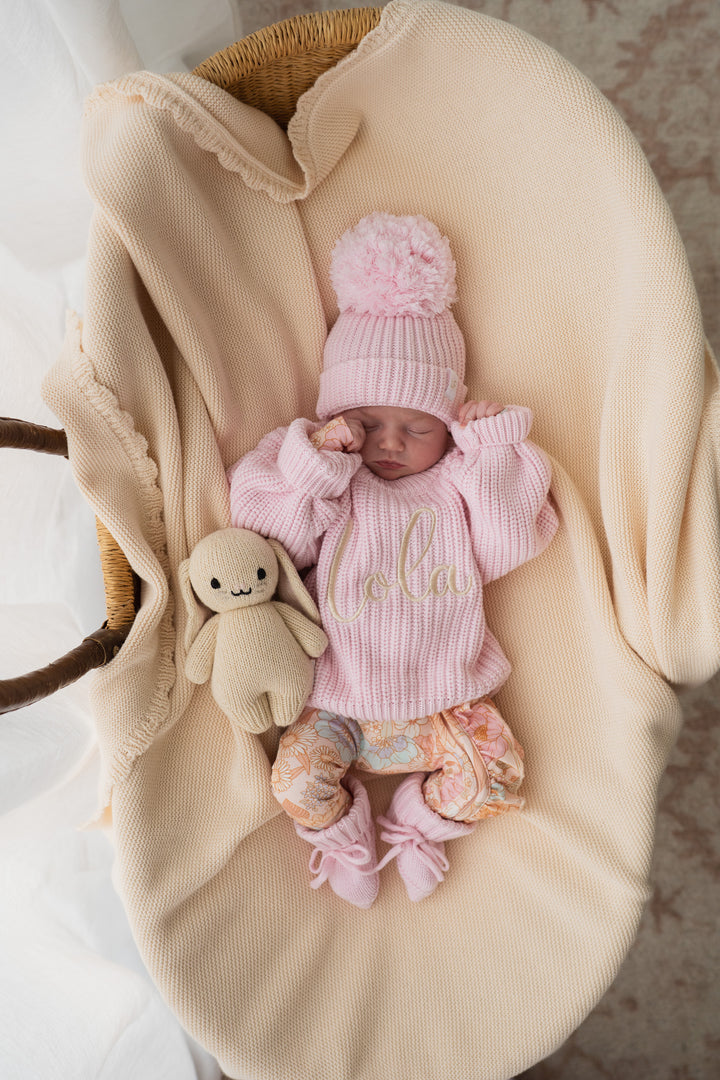 Chunky Baby Knit Jumper | Strawberry Milk