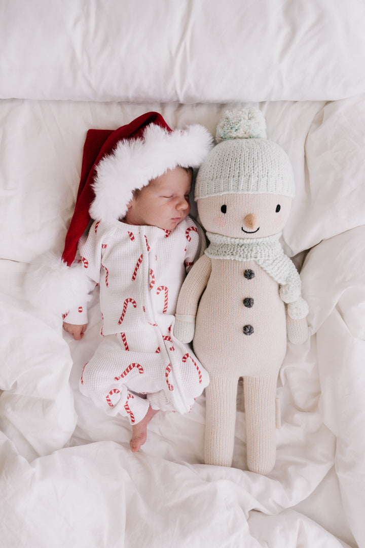 Zip Romper | Classic Candy Cane Waffle