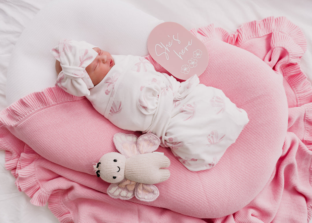 Swaddle Set | Pink Butterflies