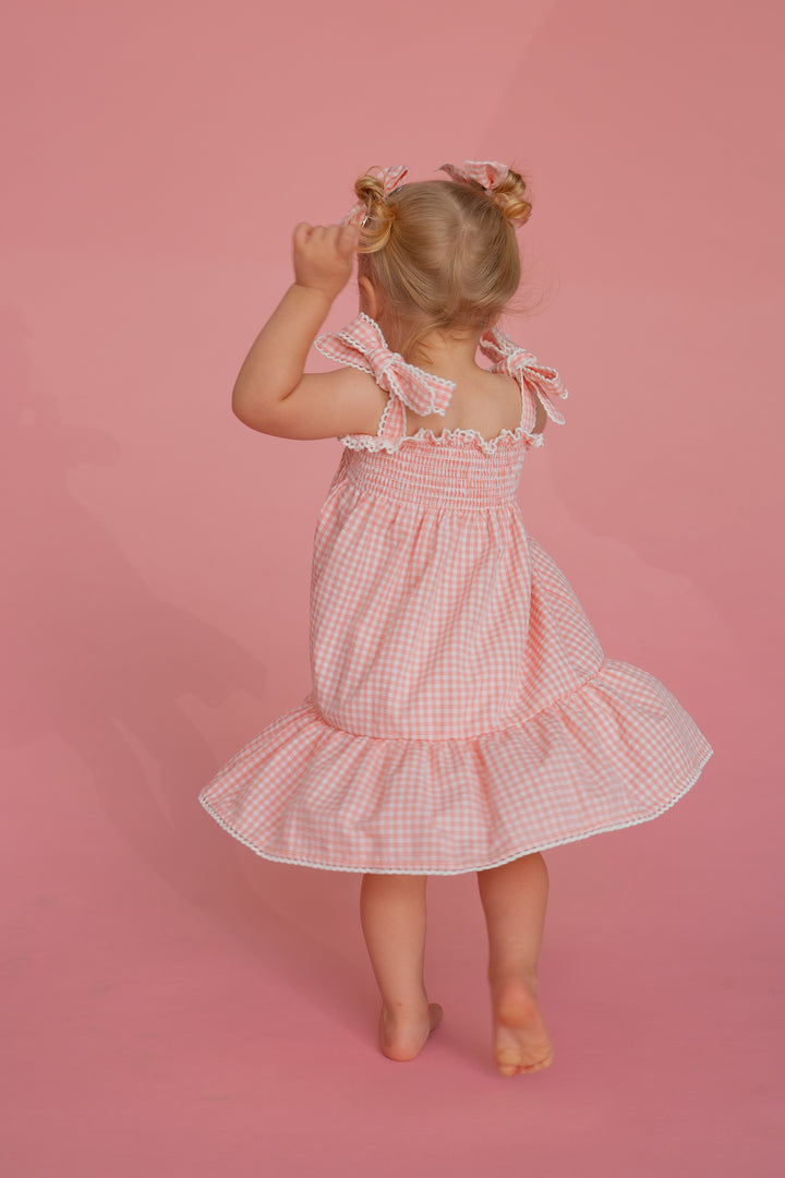 Tie Summer Dress | Pink Gingham