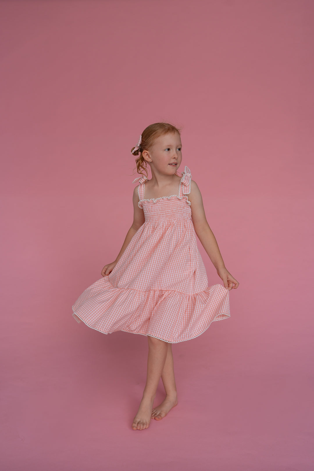 Tie Summer Dress | Pink Gingham