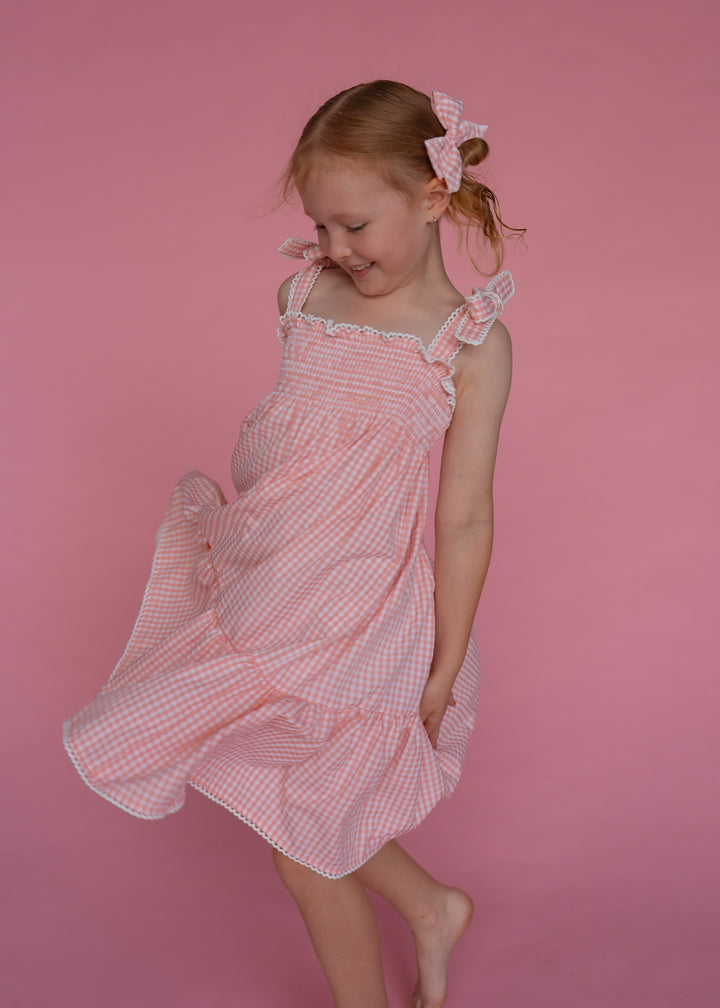 Tie Summer Dress | Pink Gingham