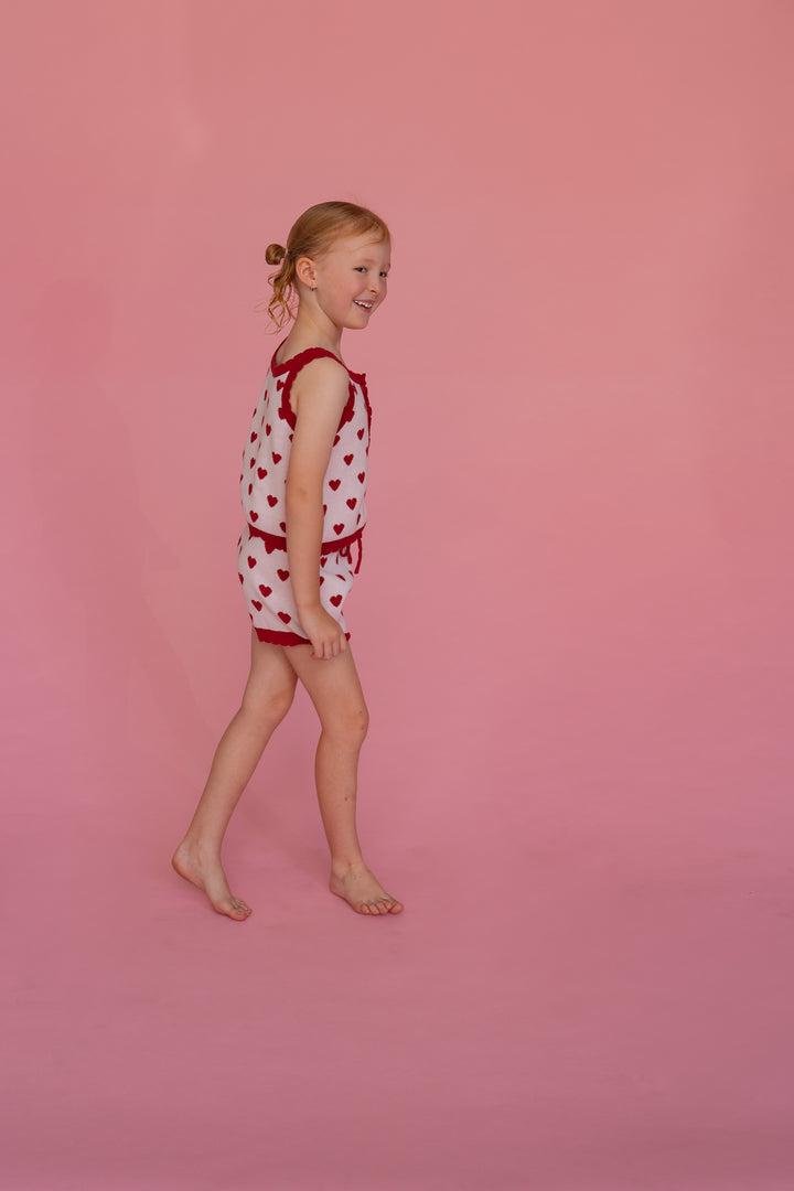 Knitted Shirt | Red Hearts