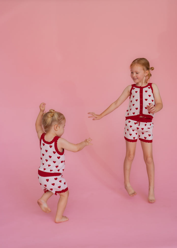 Knitted Shirt | Red Hearts