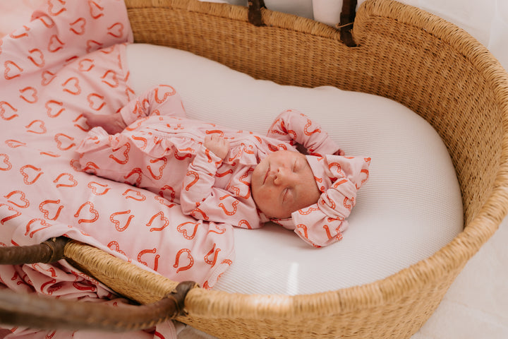 Frill Zip Romper | Western Red Hearts