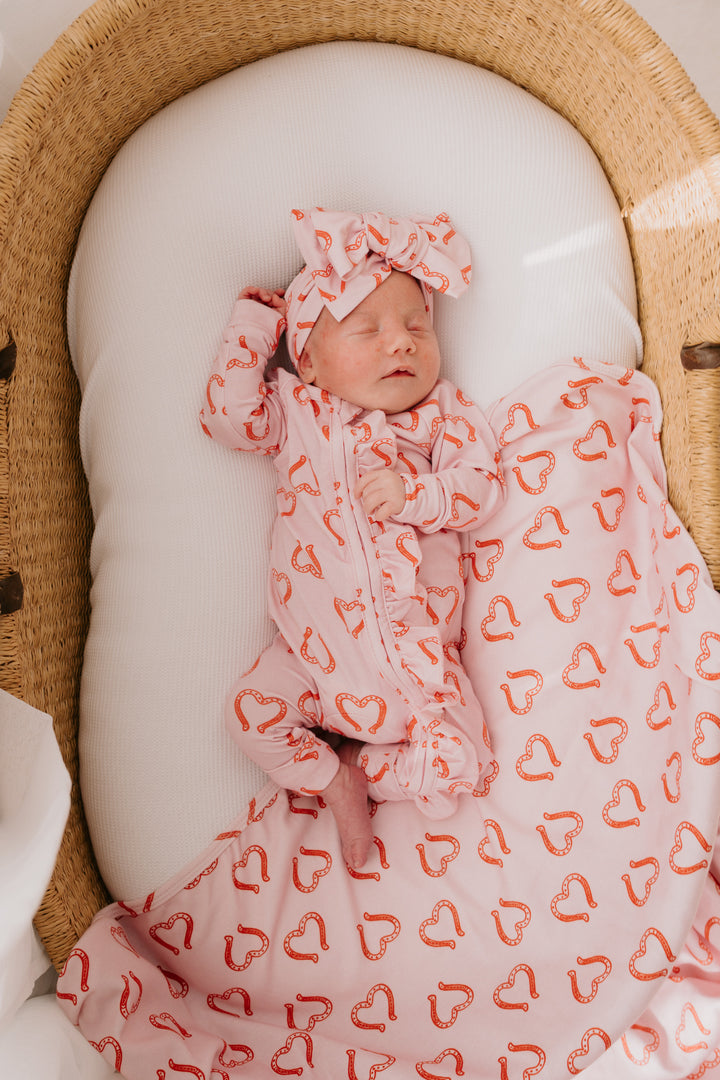 Frill Zip Romper | Western Red Hearts