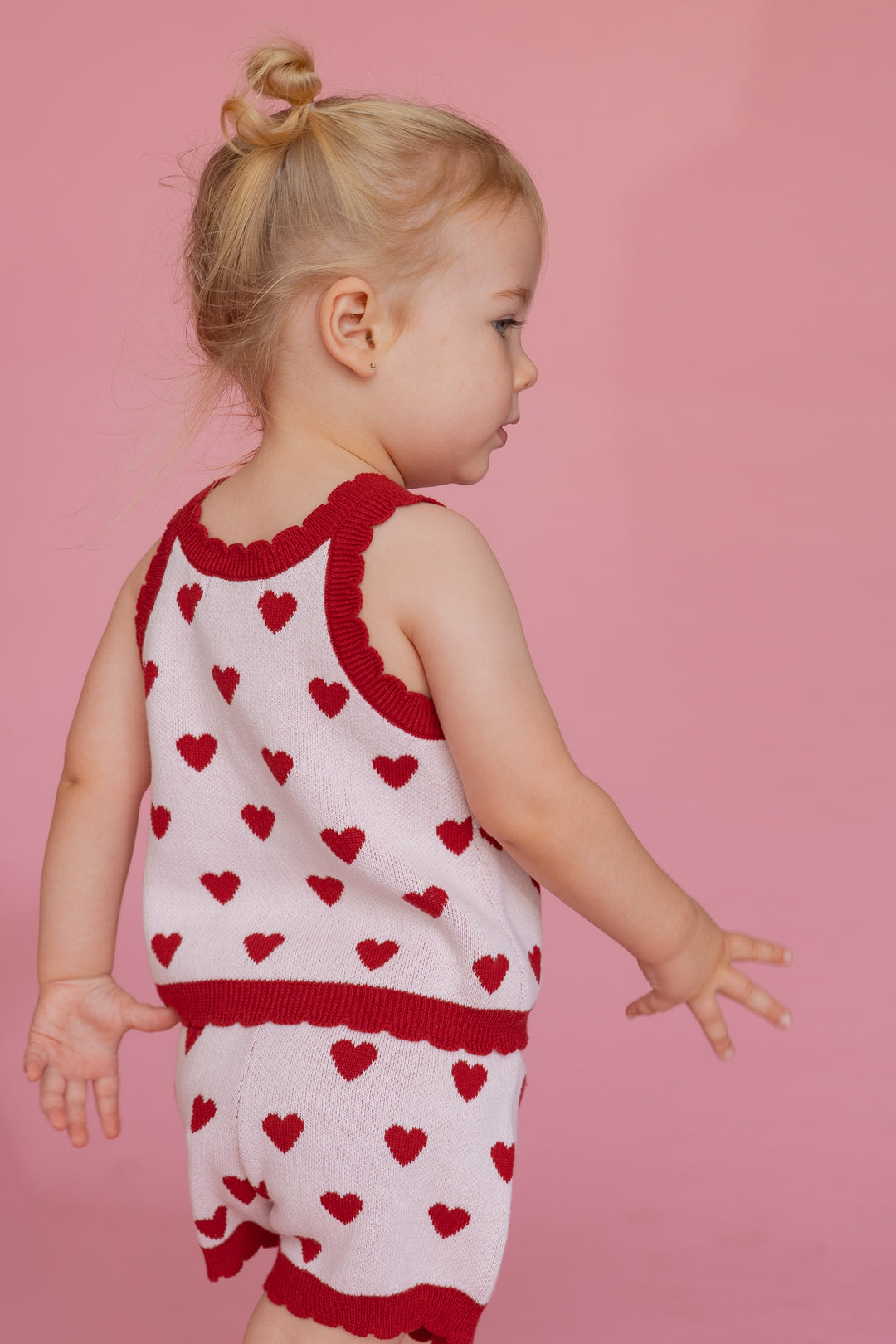 Knitted Shirt | Red Hearts