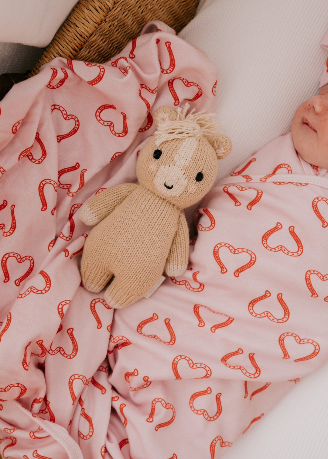 Swaddle Set | Western Red Hearts