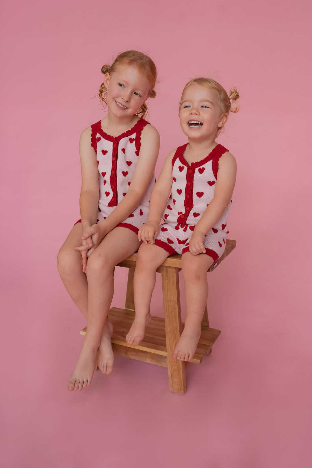 Knitted Shirt | Red Hearts