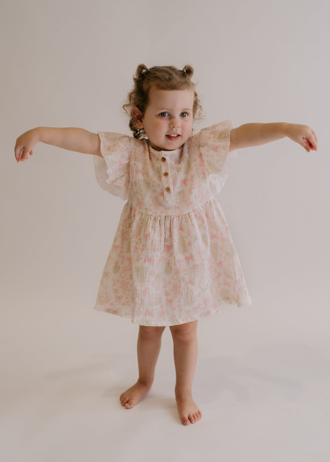 Flutter Muslin Dress | Santa Baby (Size 4yr Only)