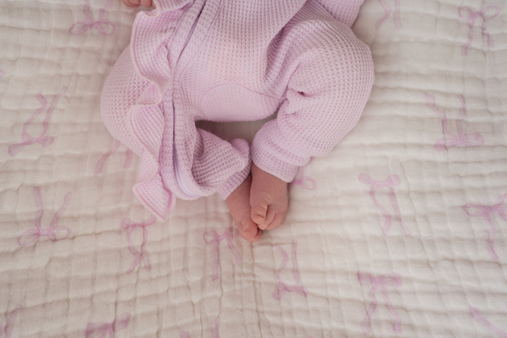 Gauze Lace Blanket | Lilac Bows