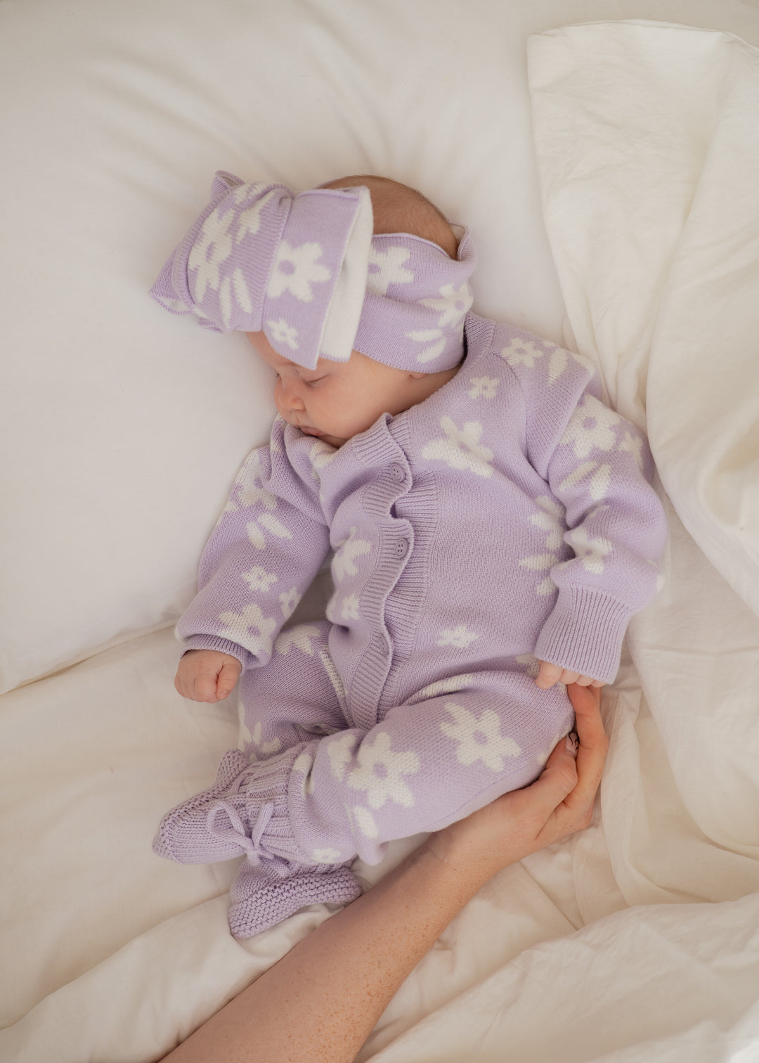 Knit Classic Romper | Daisy Pastel Lilac