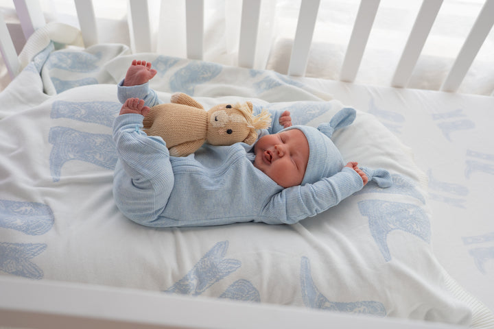 Zip Romper | Ocean Blue Rib