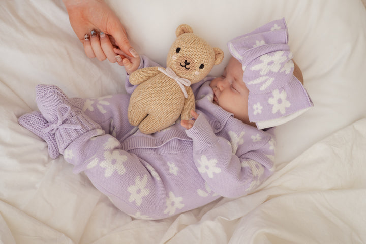 Knit Classic Romper | Daisy Pastel Lilac