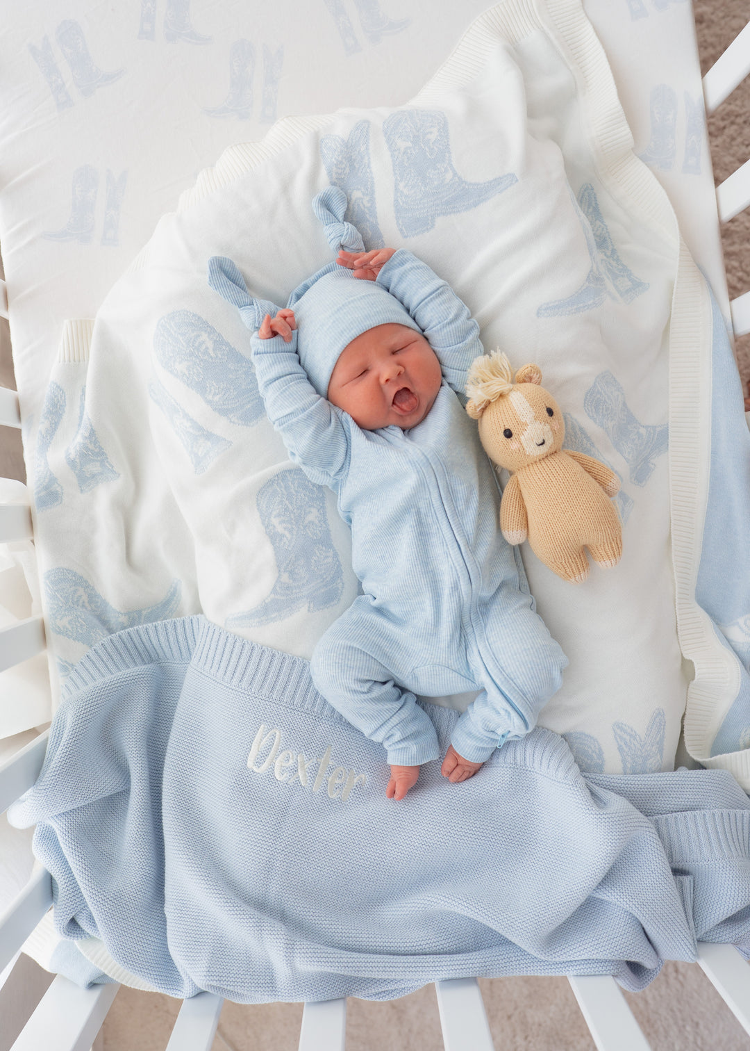 Zip Romper | Ocean Blue Rib