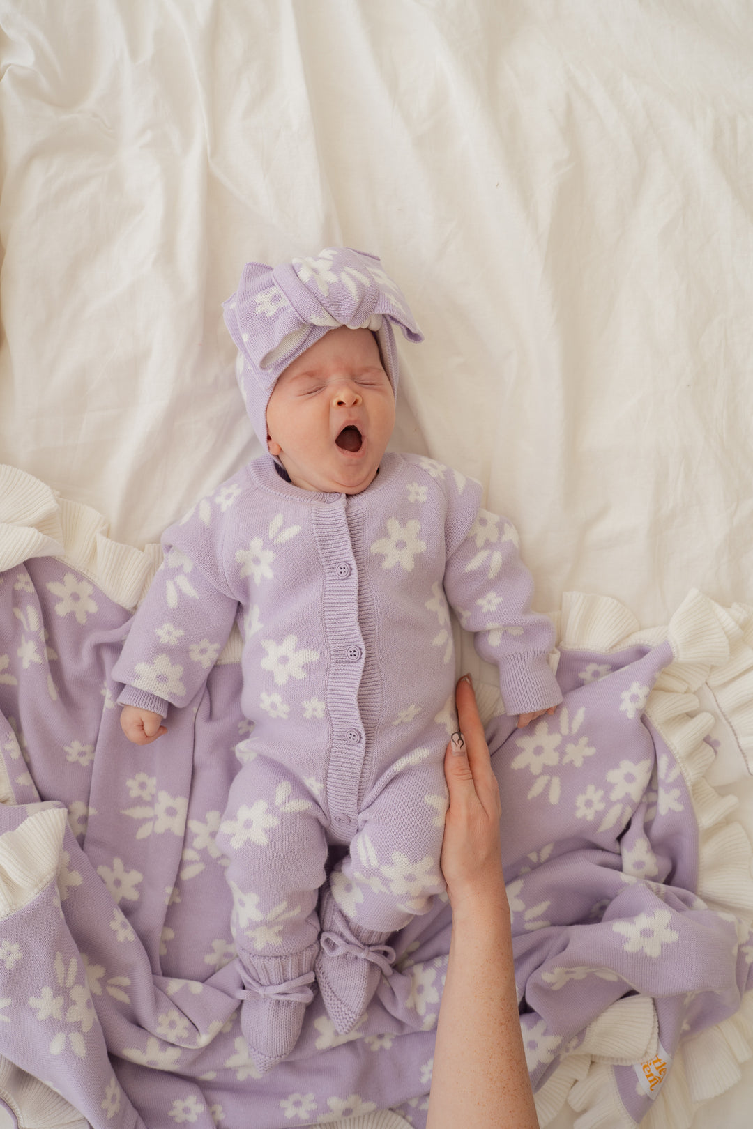 Knit Classic Romper | Daisy Pastel Lilac