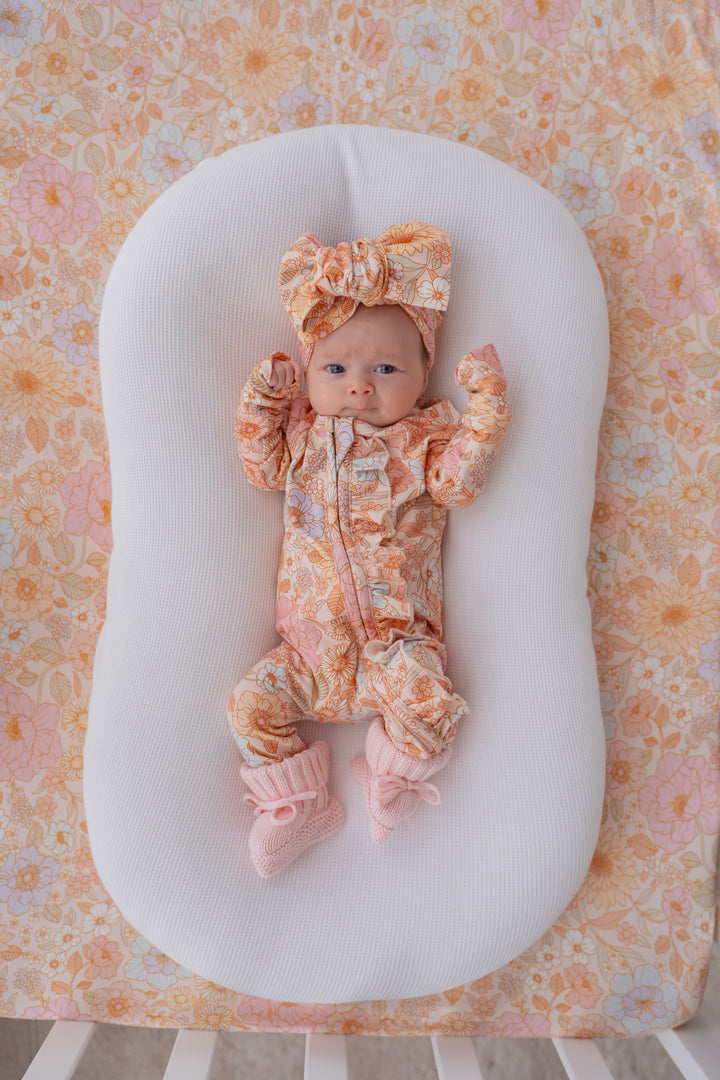 Frill Zip Romper | Pastel Bloom