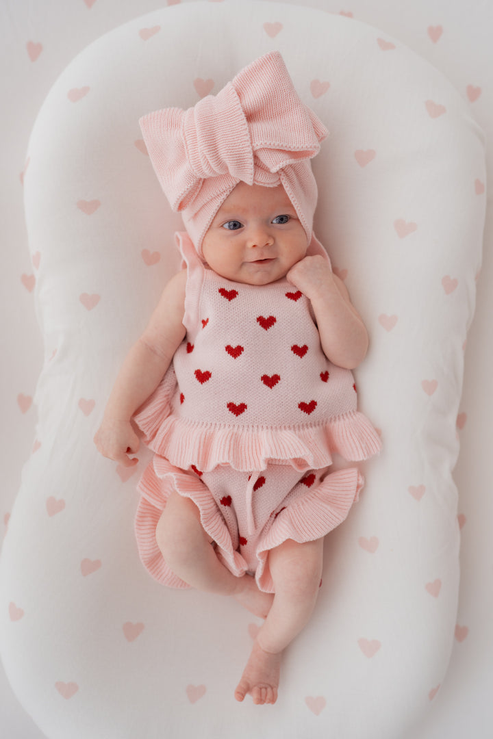 Knit Summer Set | Red Hearts