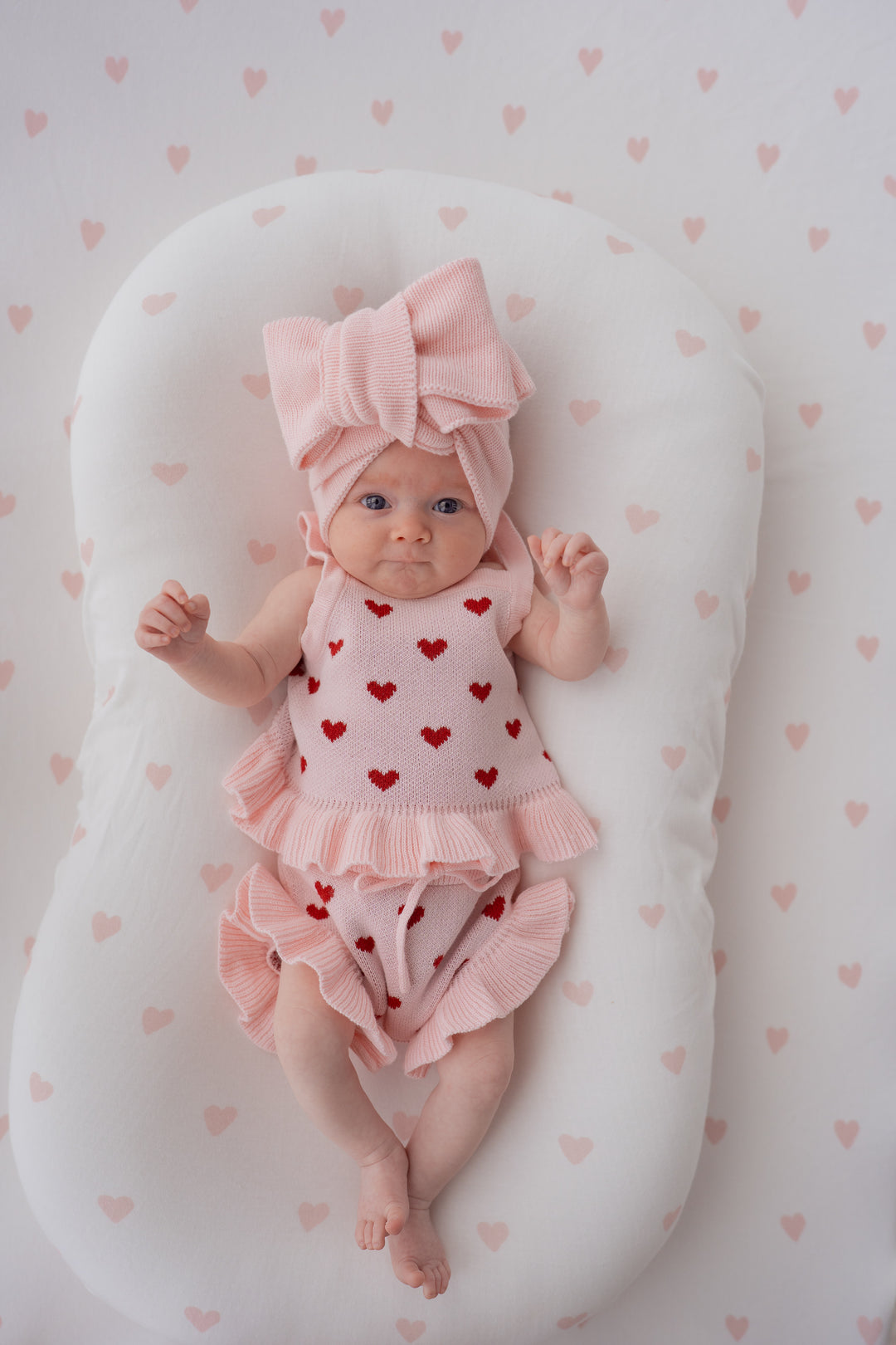 Knit Summer Set | Red Hearts