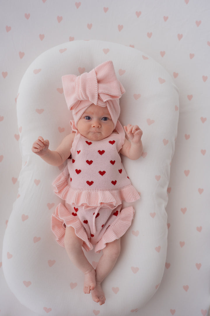 Knit Summer Set | Red Hearts