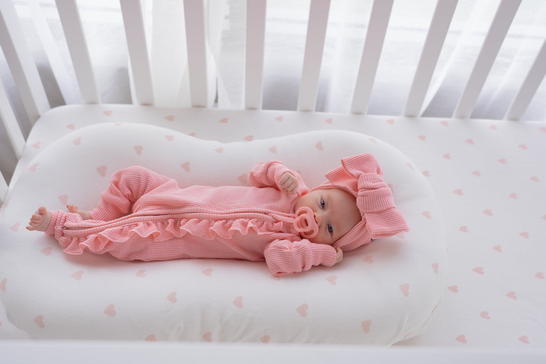 Frill Zip Romper | Peony Waffle