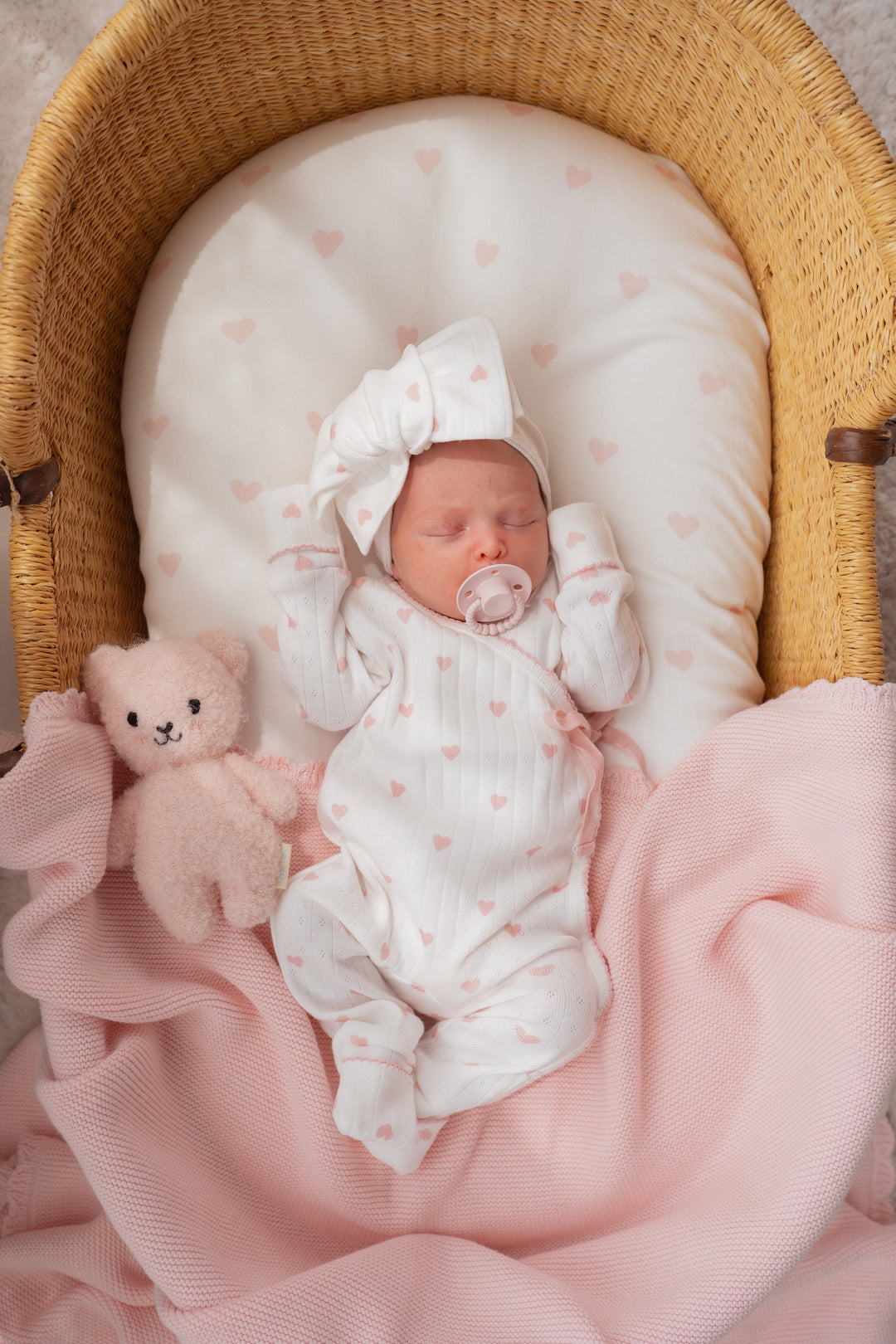 Essential Oversized Topknot | Pink Hearts