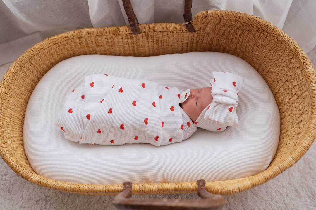 Oversized Topknot | Red Hearts Waffle