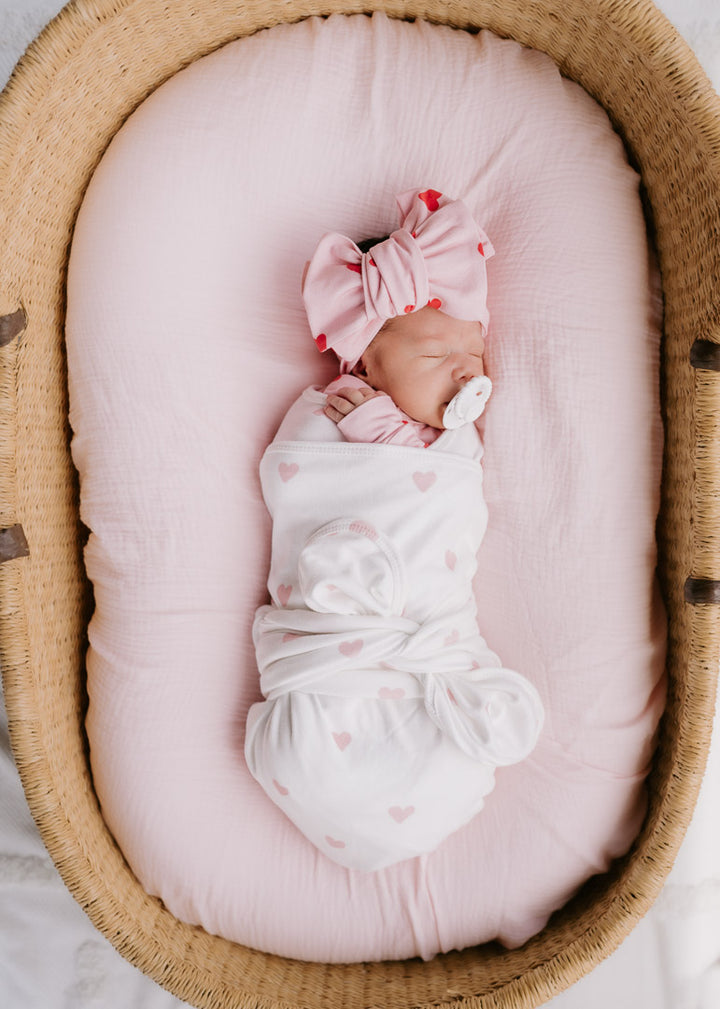 Swaddle Set | Pink Hearts