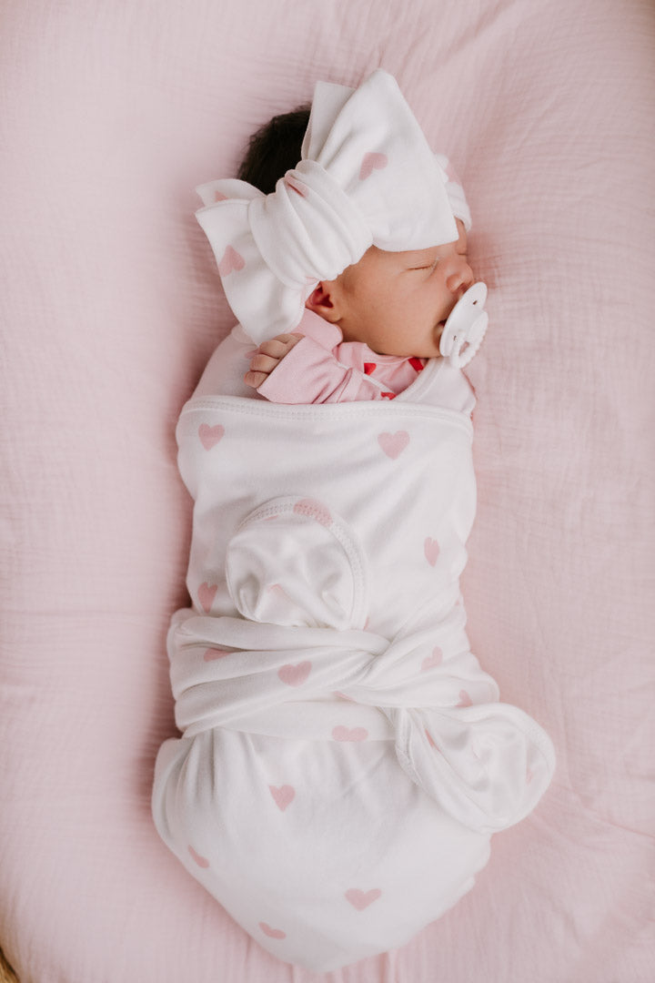 Swaddle Set | Pink Hearts