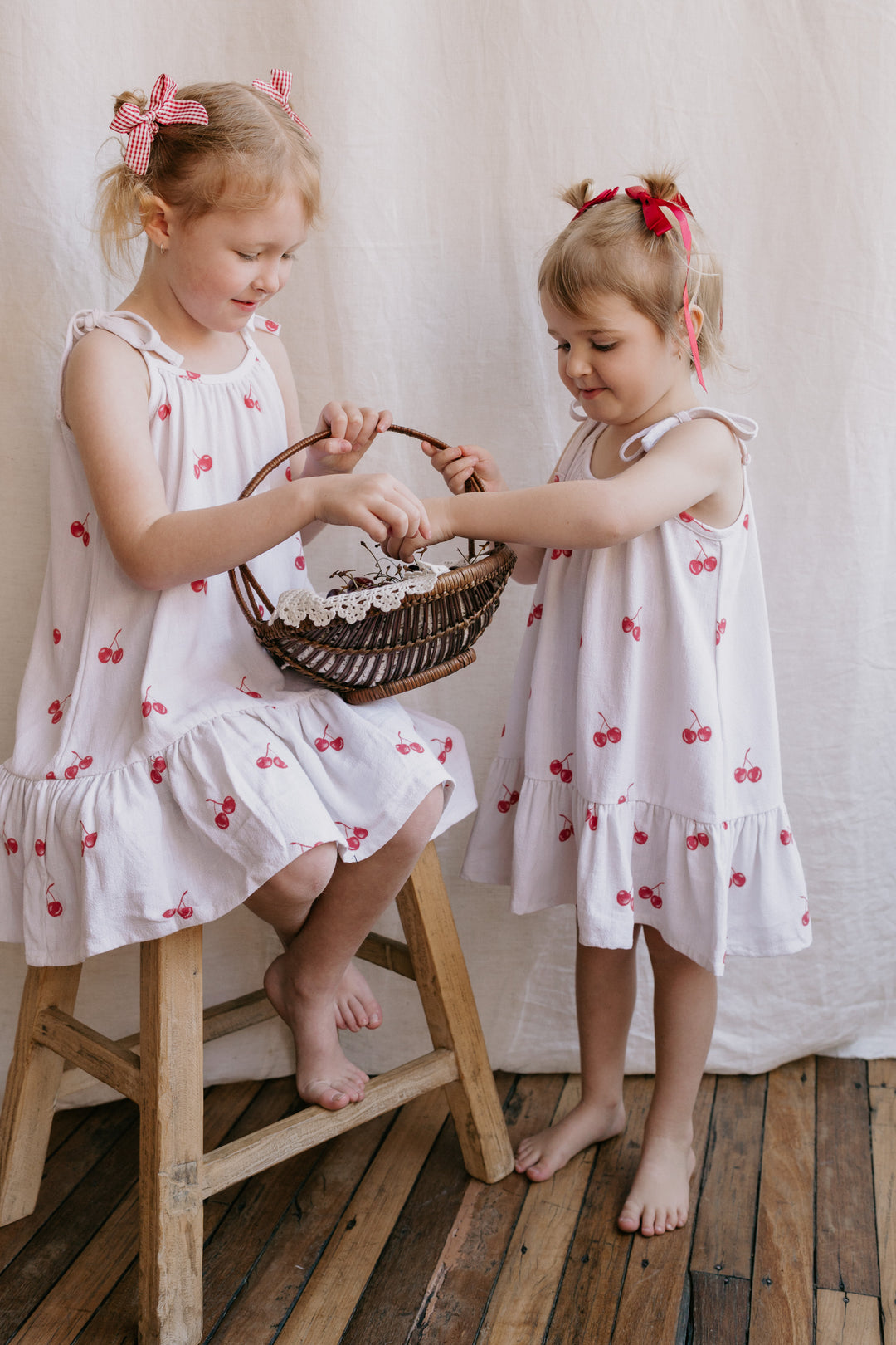 Tie Dress | Red Cherries