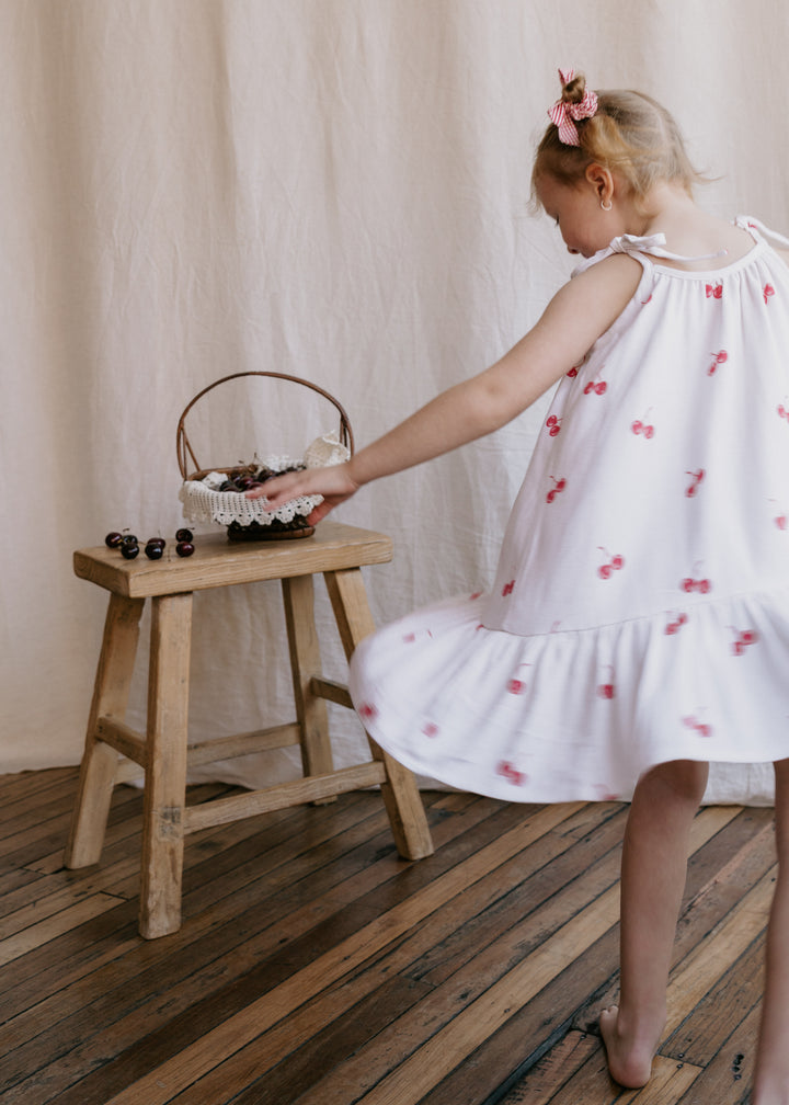 Tie Dress | Red Cherries