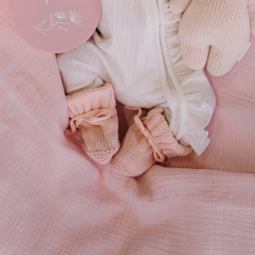 Knitted Booties | Baby Peach