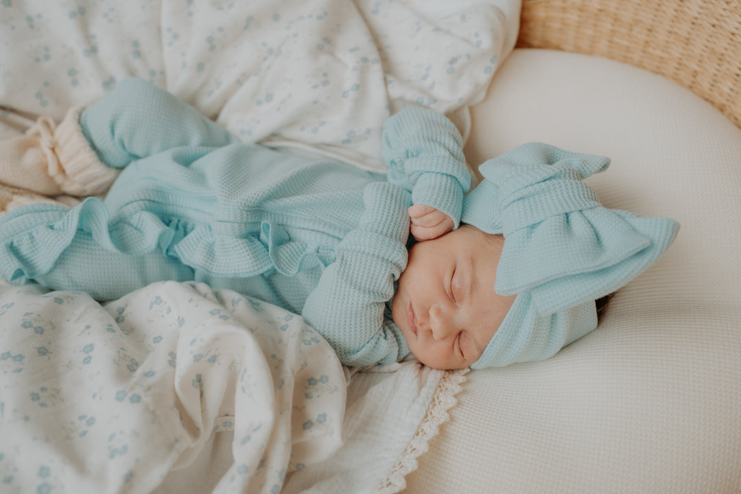 Oversized Topknot | Waffle Baby Blue