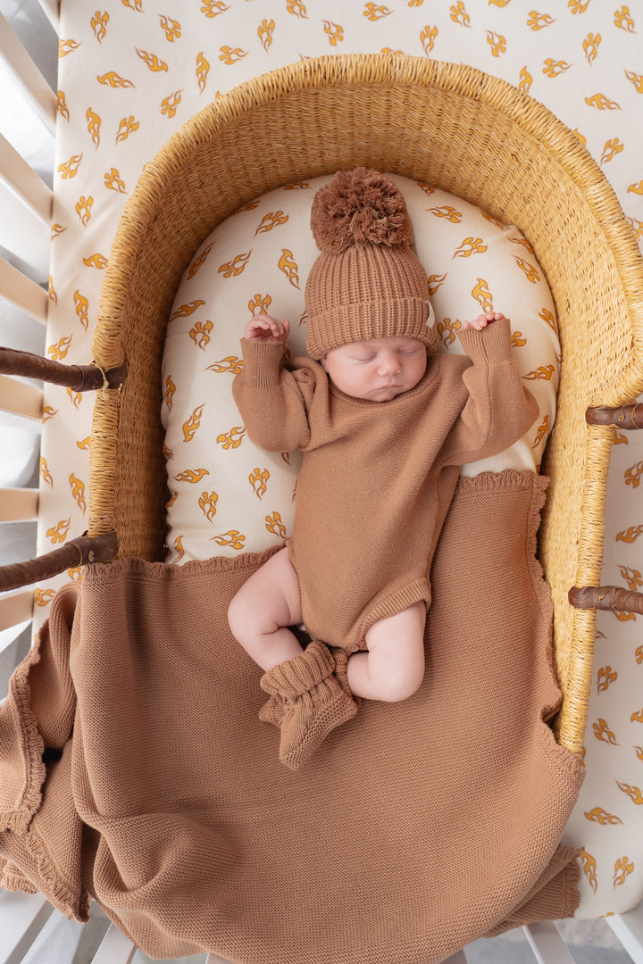 Heirloom Knit Blanket | Chestnut
