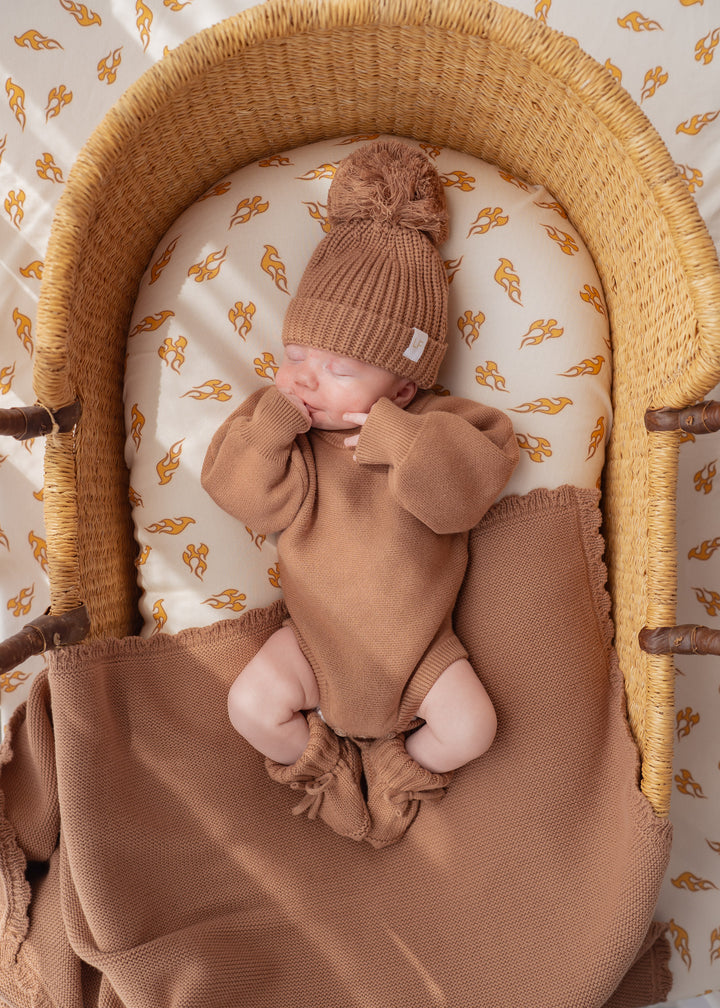 Flat Knit Romper | Chestnut