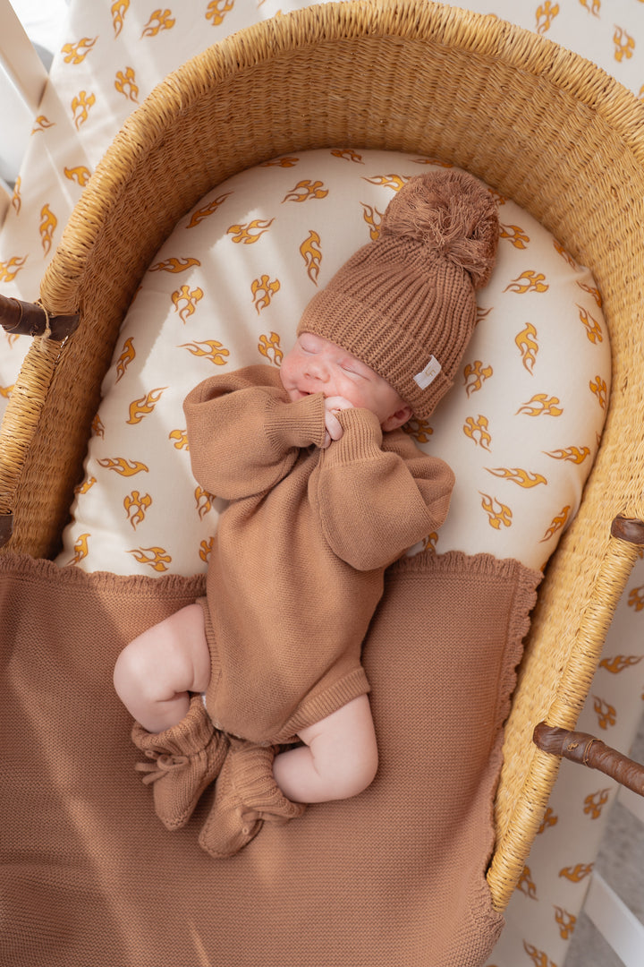 Flat Knit Romper | Chestnut