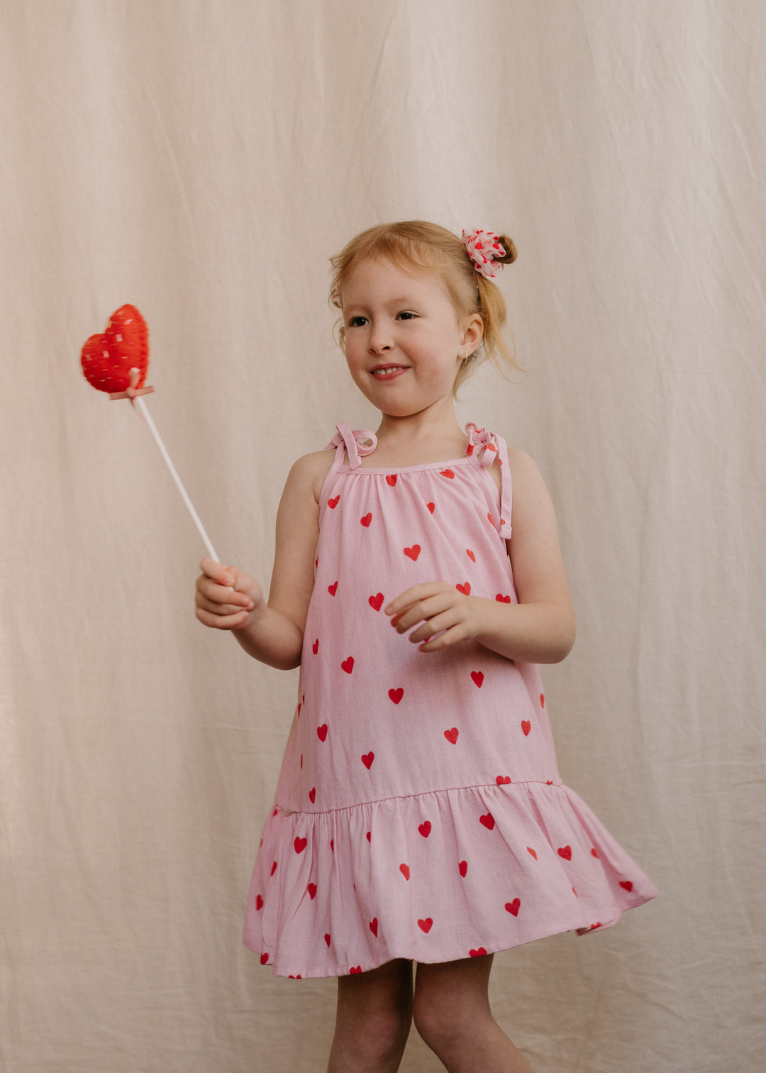 Tie Dress | Red Hearts
