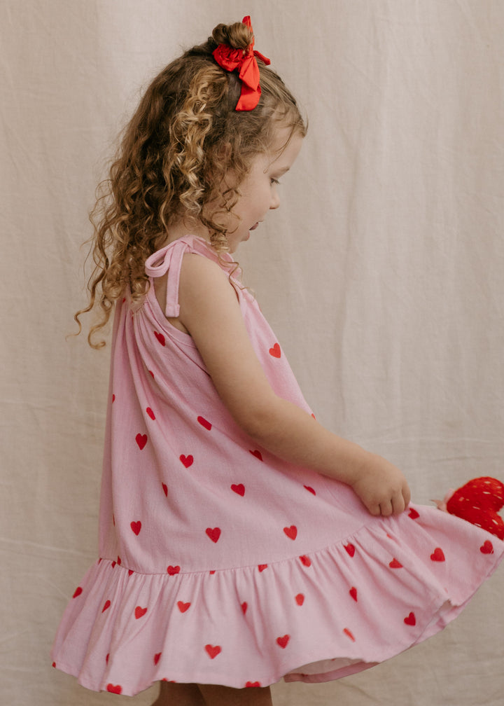 Tie Dress | Red Hearts
