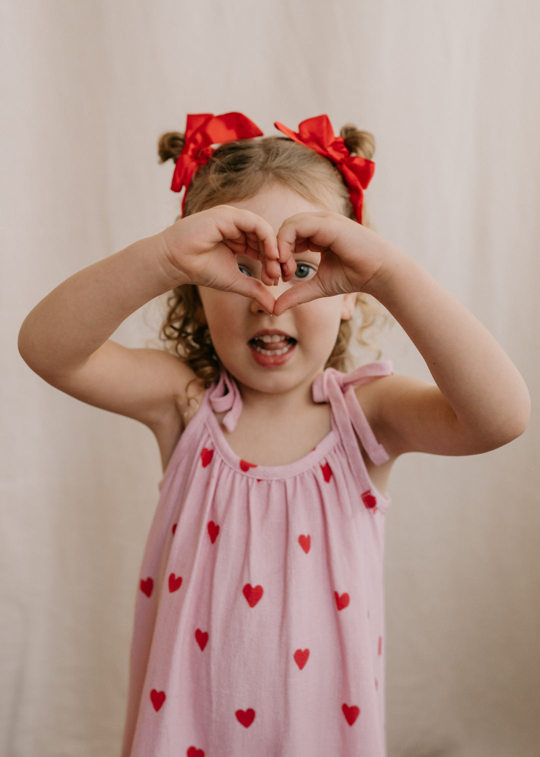 Tie Dress | Red Hearts