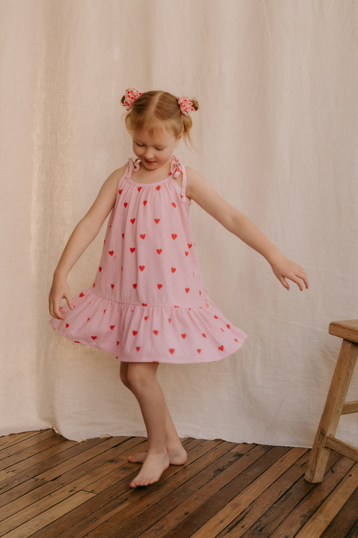 Tie Dress | Red Hearts