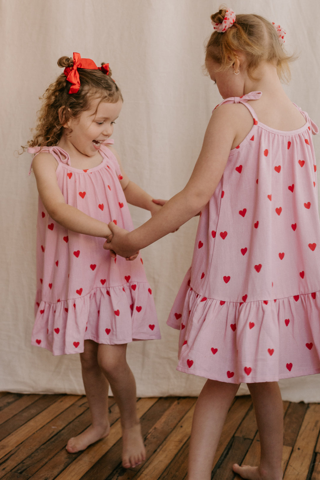 Tie Dress | Red Hearts