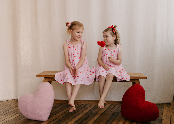 Tie Dress | Red Hearts