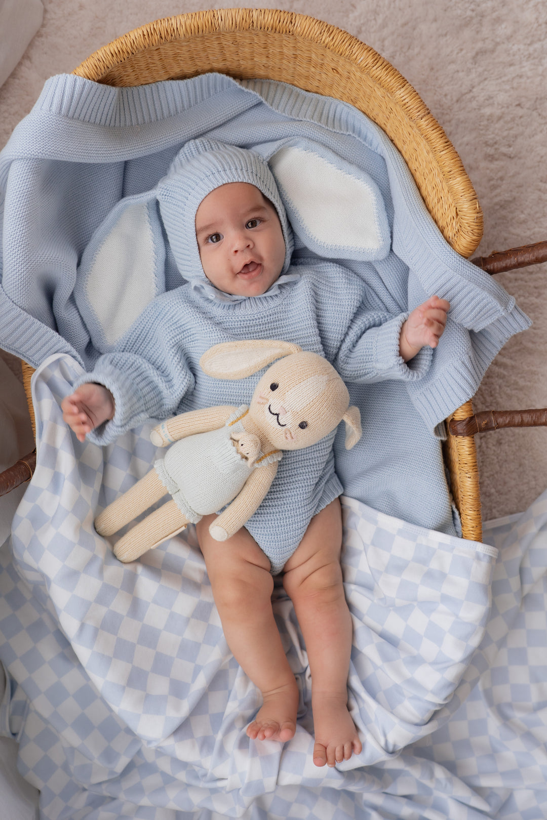 Chunky Knit Romper | Sky Blue