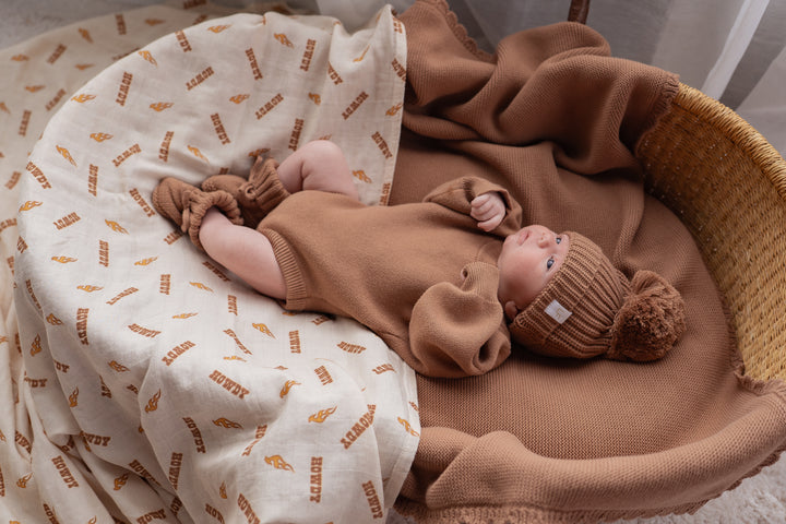 Heirloom Knit Blanket | Chestnut