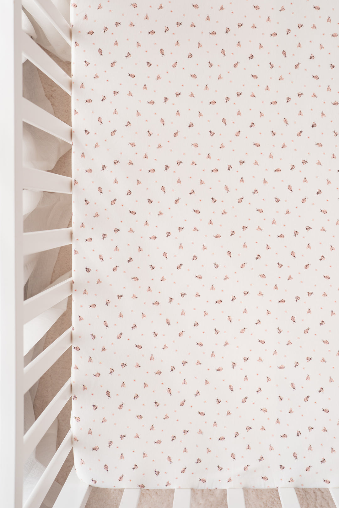 Cot Sheet | Pink Ladybug