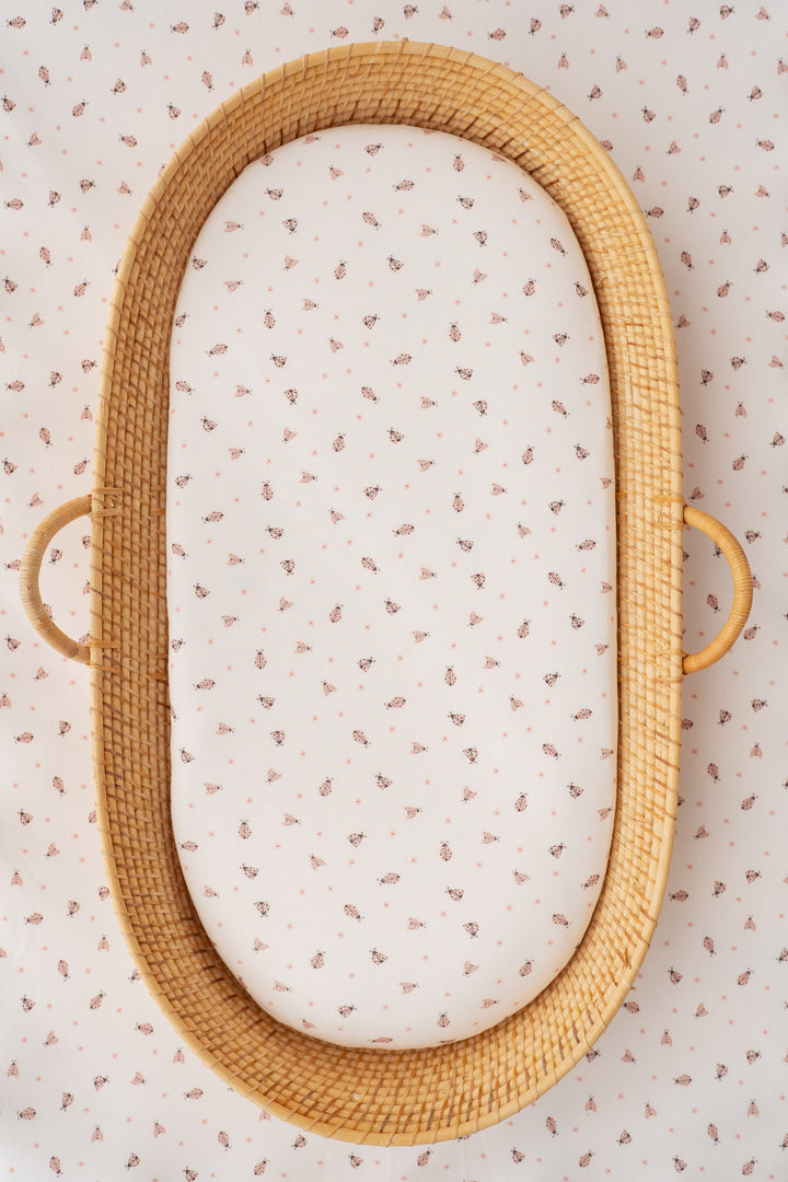 Bassinet Sheet | Pink Ladybug