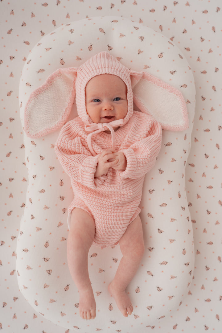 Chunky Knit Romper | Baby Pink