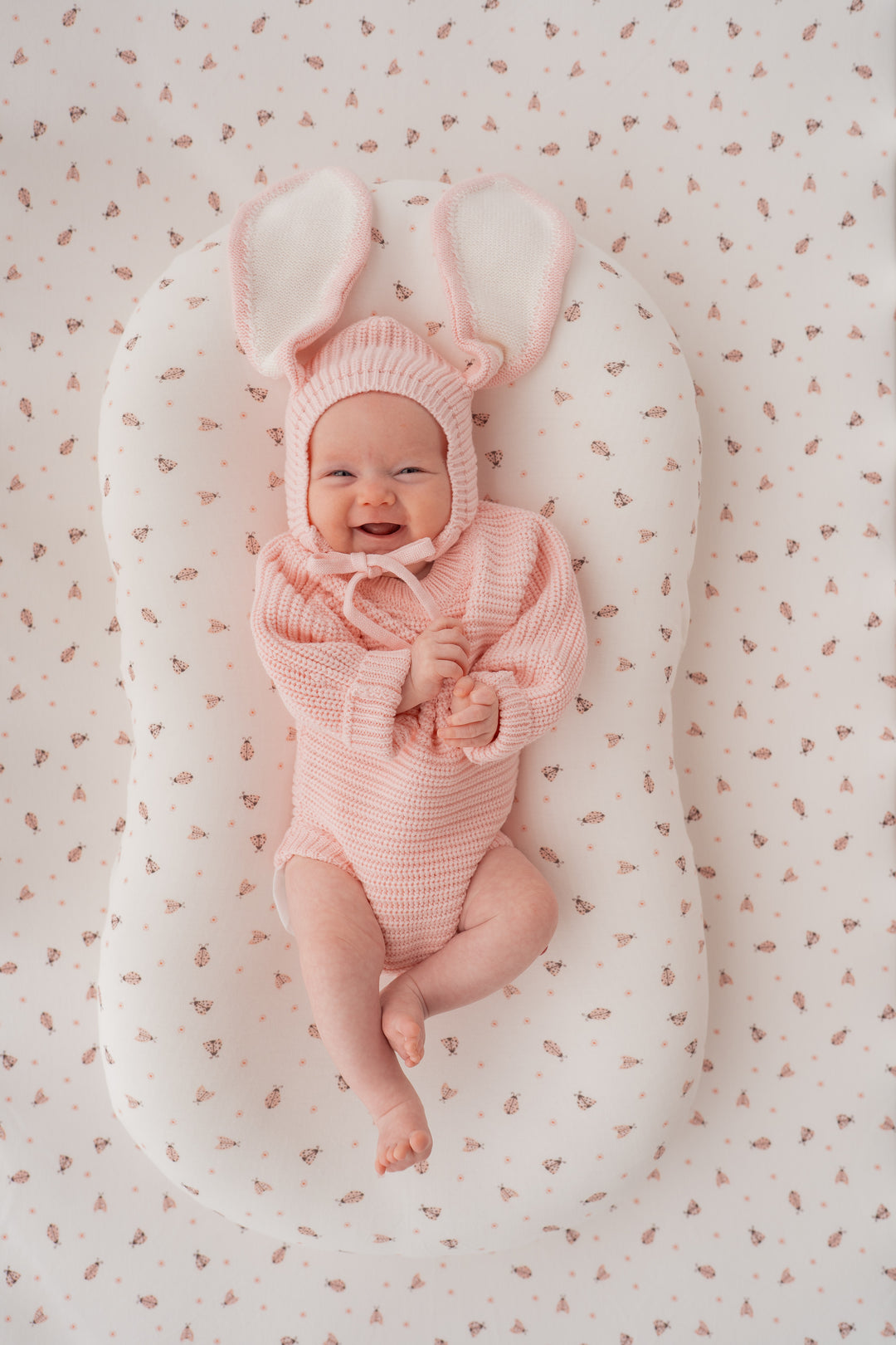 Bassinet Sheet | Pink Ladybug