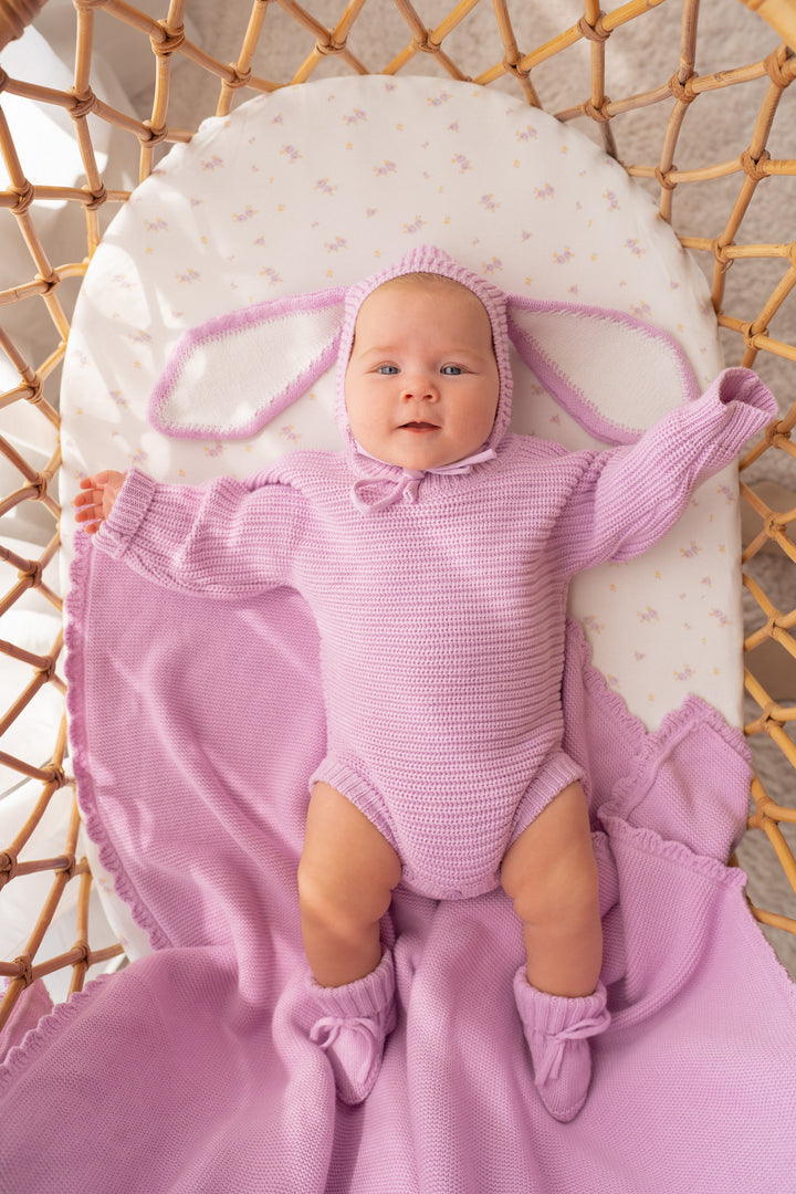 Chunky Knit Romper | Lilac