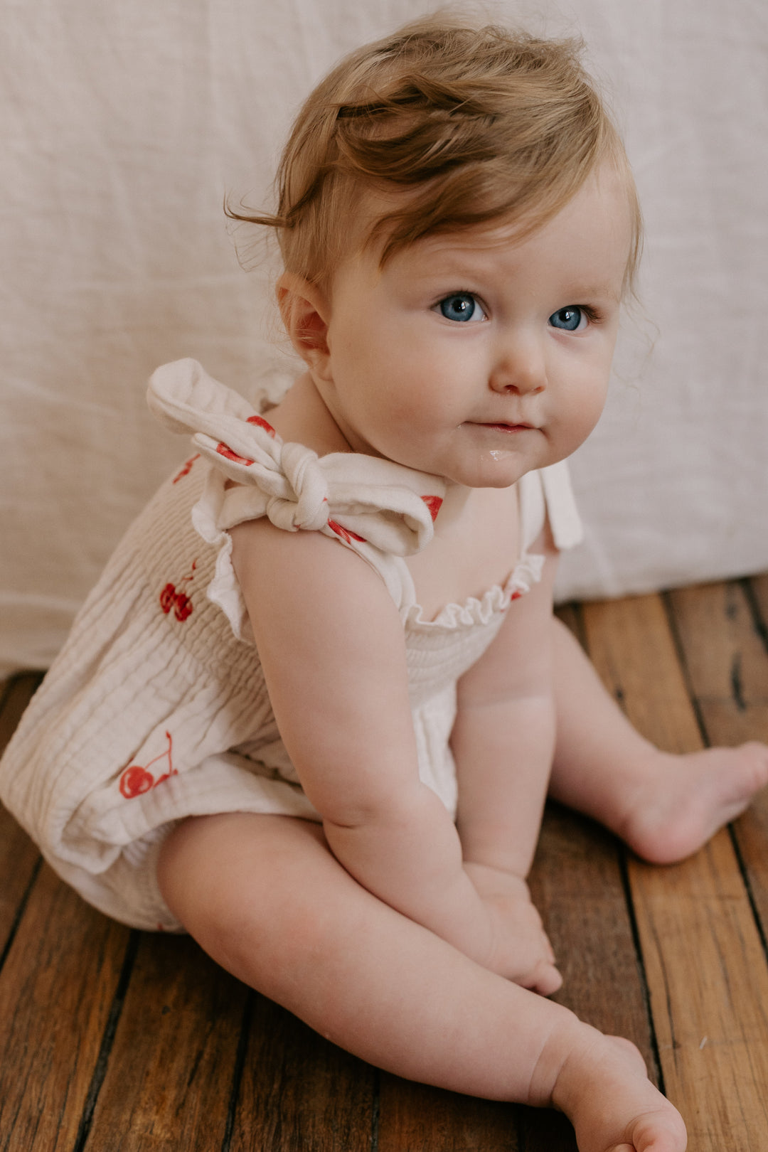 Muslin Romper | Red Cherries